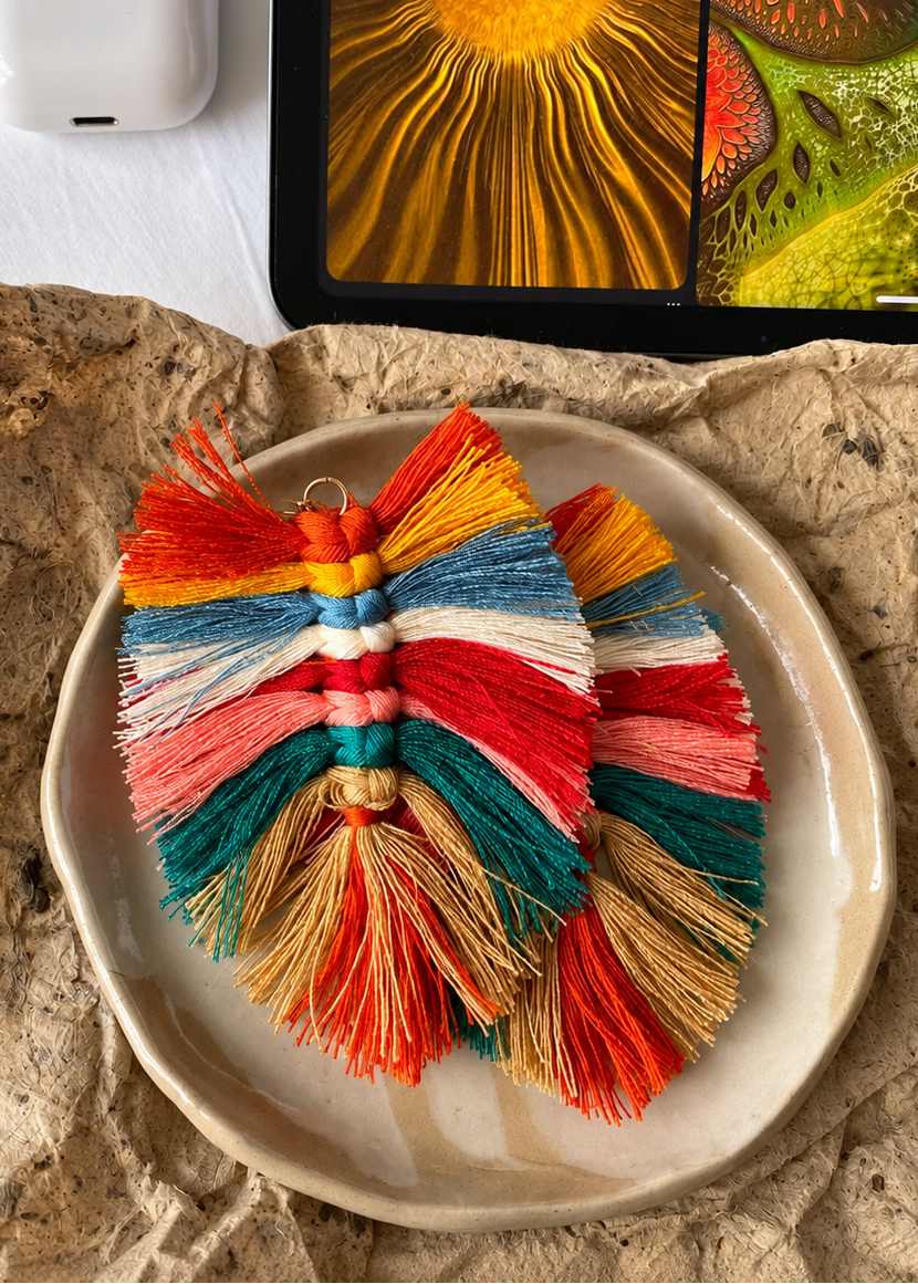 Plume Yarn Statement Earrings
