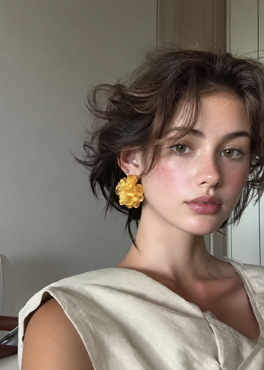 Fleur Mesh Statement Earrings