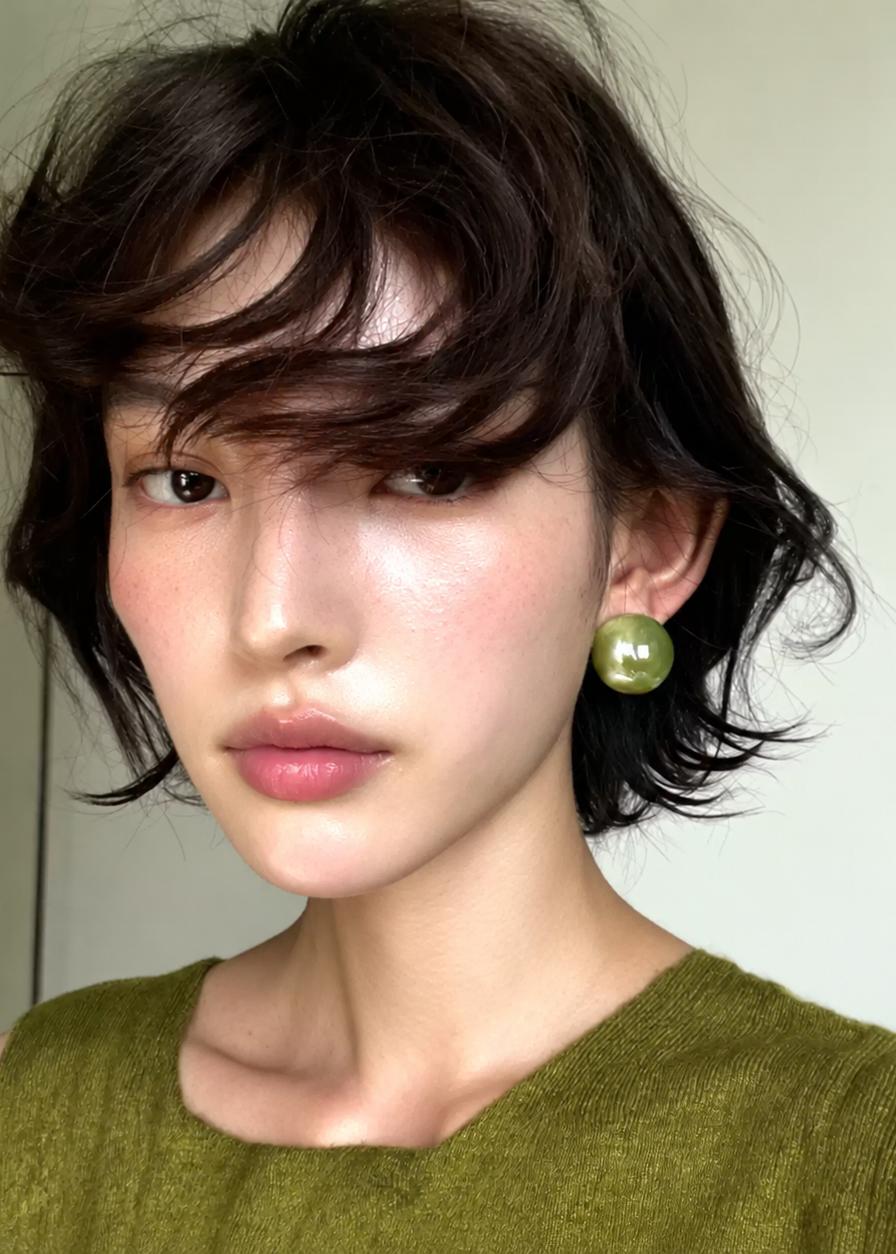 Halo Resin Stud Earrings