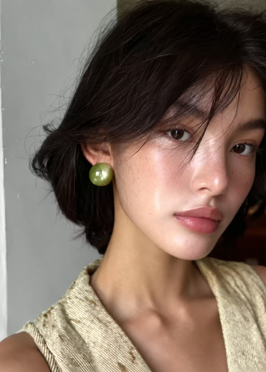 Halo Resin Stud Earrings