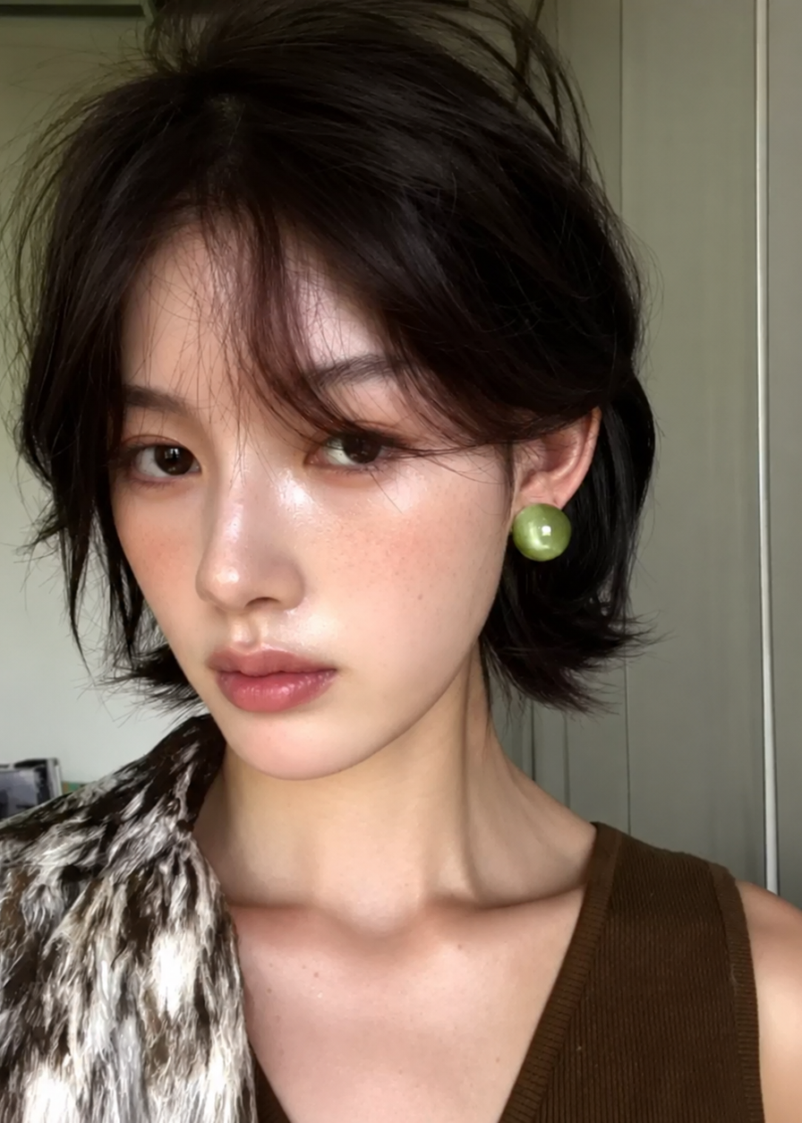 Halo Resin Stud Earrings