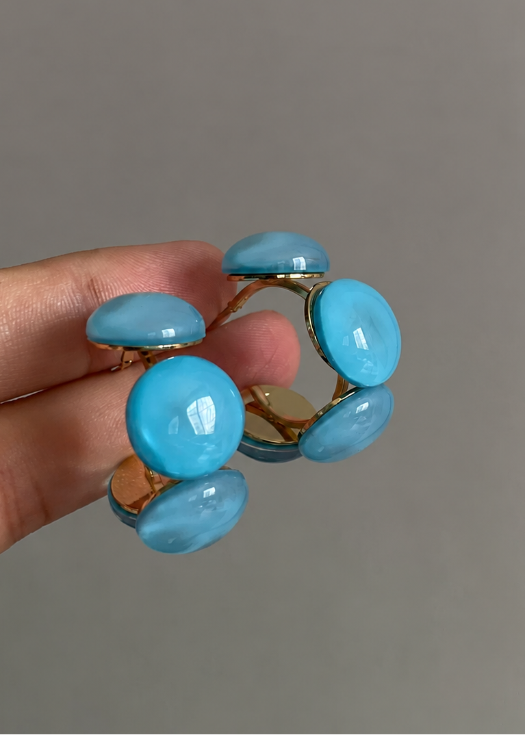 Ice Cube Resin C-Hoop Earrings