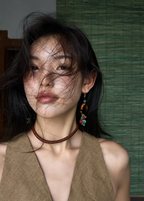 Kora Wooden Bead Drop Earrings