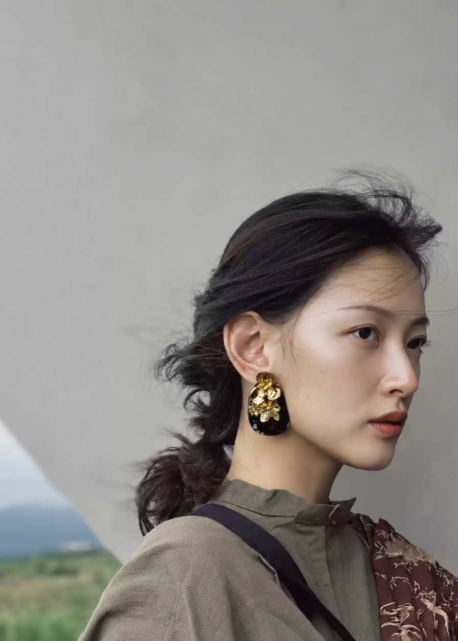 Noir Bloom Statement Earrings
