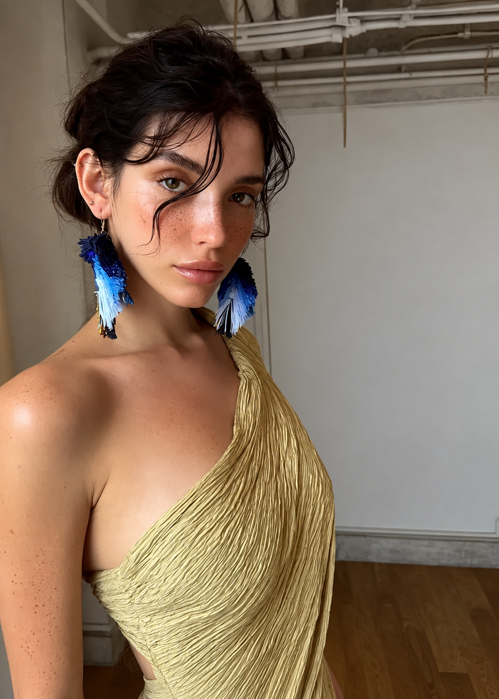 Plume Yarn Statement Earrings
