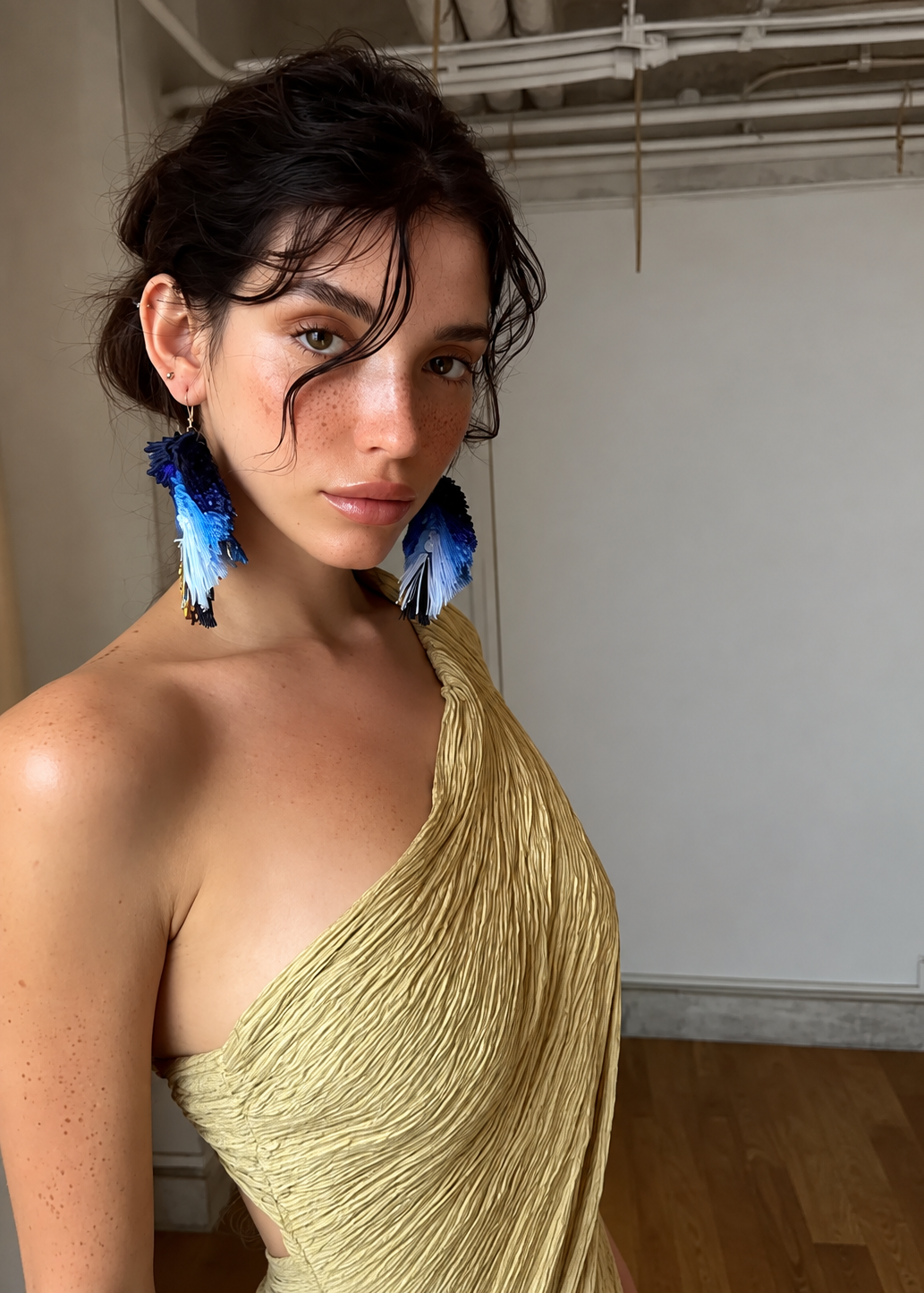Plume Yarn Statement Earrings