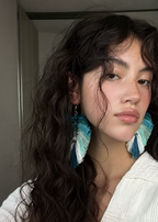 Plume Yarn Statement Earrings