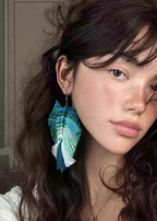 Plume Yarn Statement Earrings