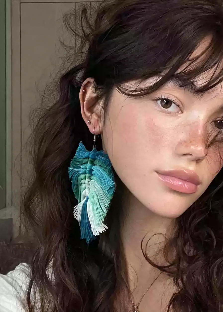 Plume Yarn Statement Earrings