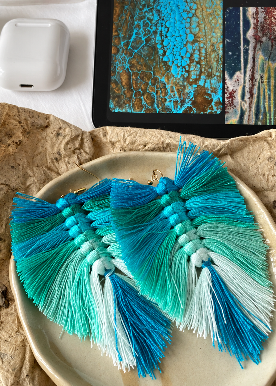 Plume Yarn Statement Earrings