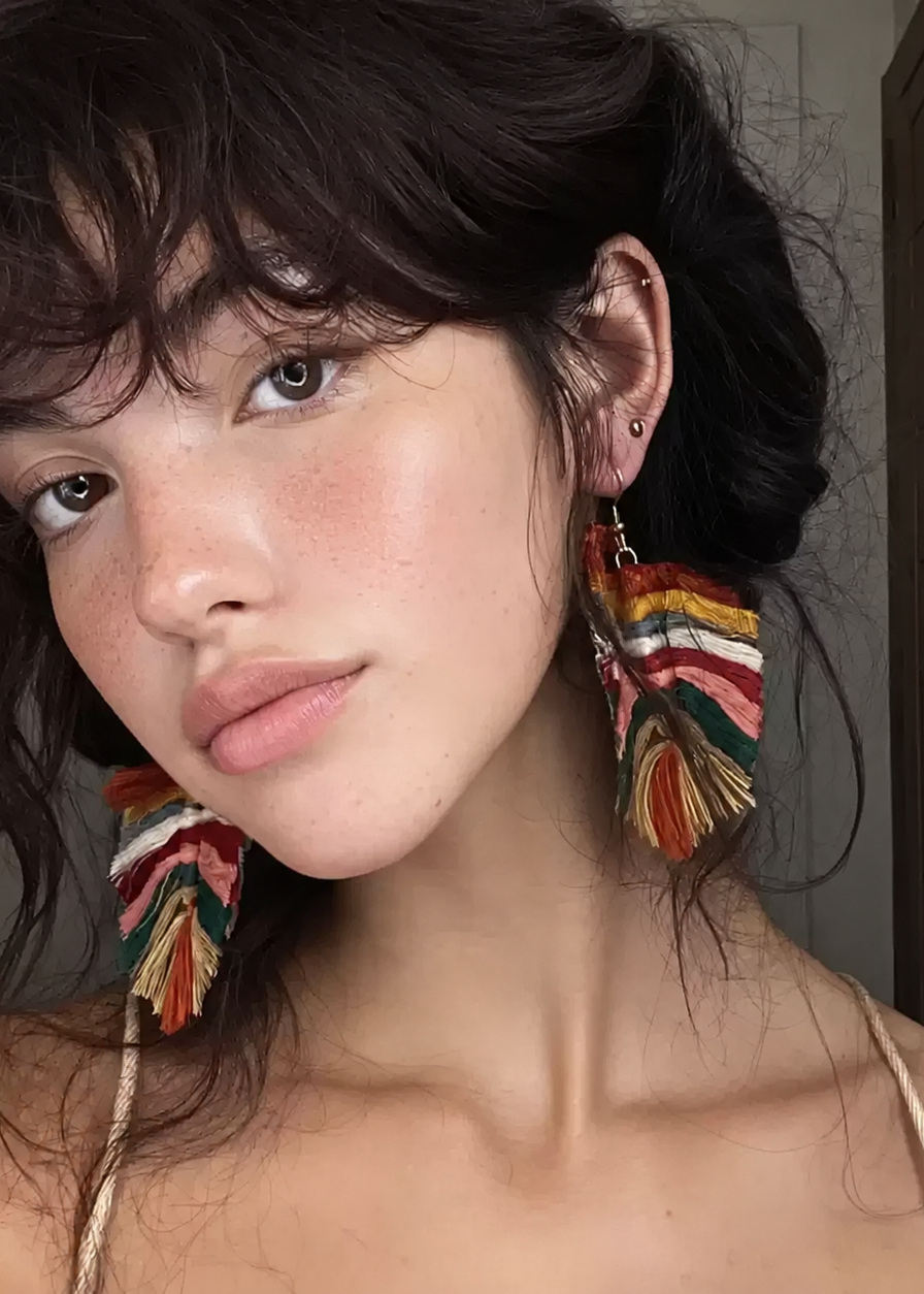 Plume Yarn Statement Earrings